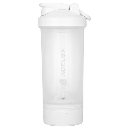 Voltrx, Merger, Protein Shaker USB C Rechargeable Bottle, White, 24 oz (700 ml)