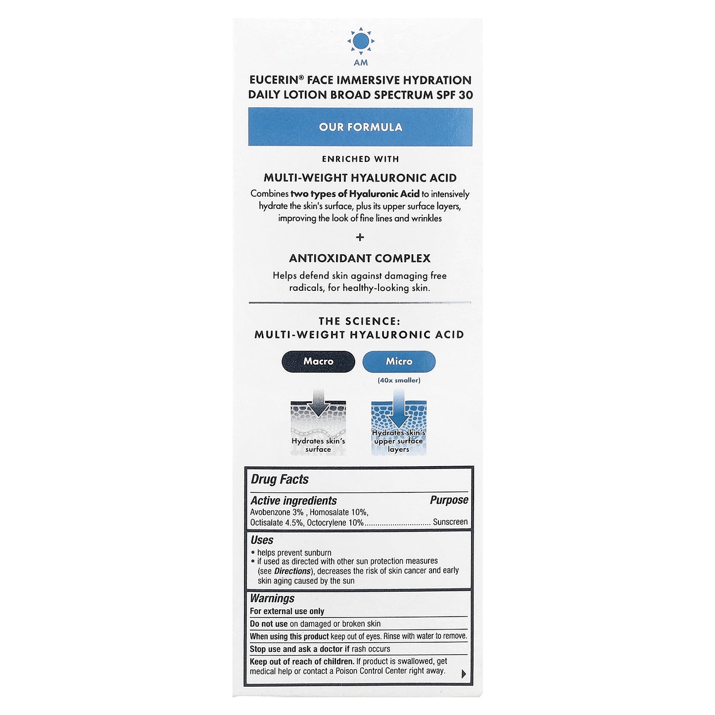 Eucerin, Face, Immersive Hydration Daily Lotion, SPF 30, 2.5 fl oz (75 ml)