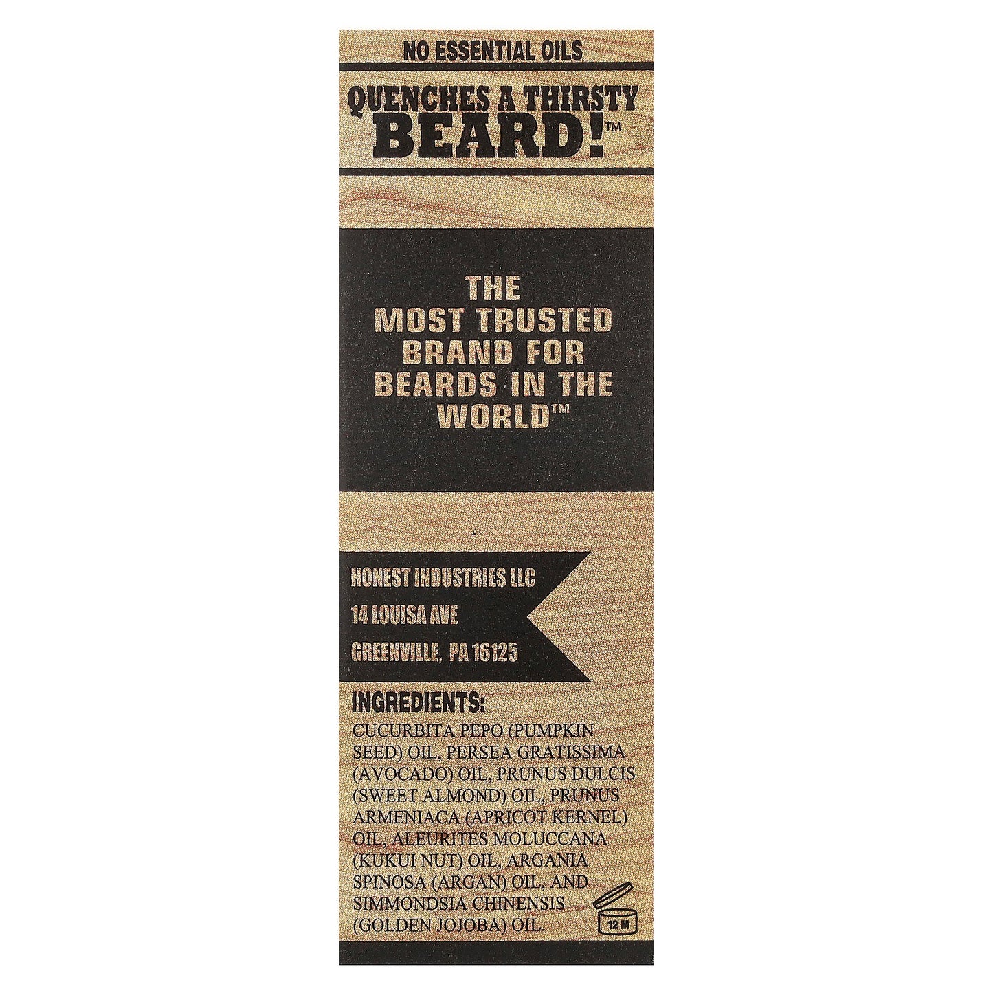 Honest Amish, Pure Beard Oil, Unscented, 2 fl oz (60 ml)