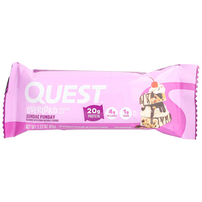 Quest Nutrition, Overload Protein Bar, Sundae Funday, 12 Bars, 2.22 oz (63 g) Each