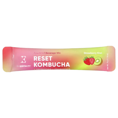 Everydaze, Reset Kombucha, Powdered Beverage Mix, Strawberry Kiwi, 10 Packets, 0.18 oz (5 g) Each