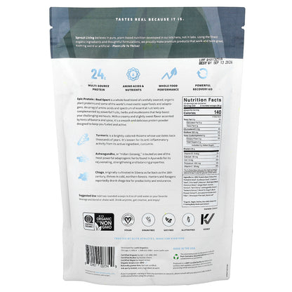 Sprout Living, Epic Protein®, Real Sport, Organic Plant Protein + Superfoods, 1 lb (456 g)