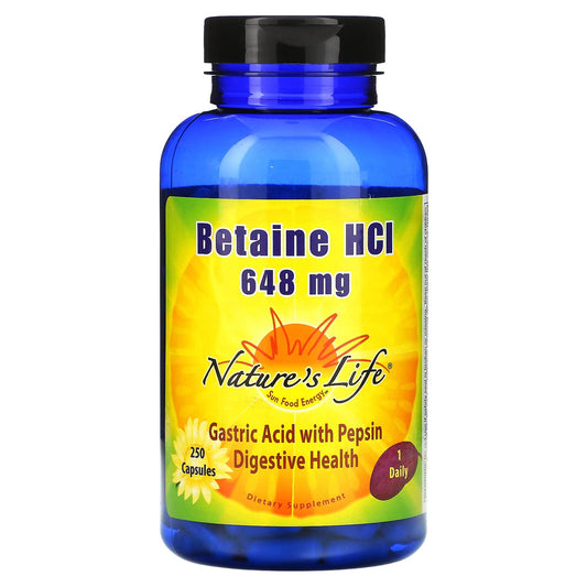 Nature's Life, Betaine HCl, 648 mg, 250 Capsules