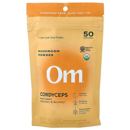 Om Mushrooms, Mushroom Powder, Cordyceps, 3.5 oz (100 g)