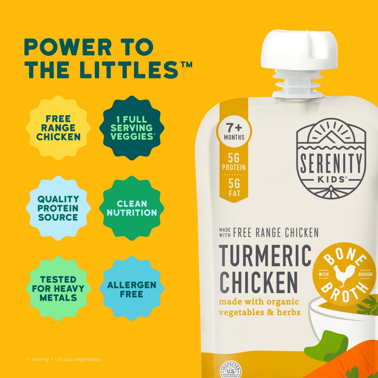 Serenity Kids, Turmeric Chicken with Organic Vegetables & Herbs, 7+ Months, 3.5 oz (99 g)