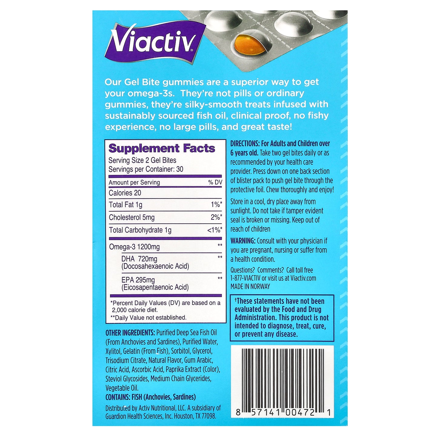 Viactiv, Omega Boost® Gummies, Citrus Passion, 1,200 mg, 60 Gel Bite Gummies (600 mg per Gummy)