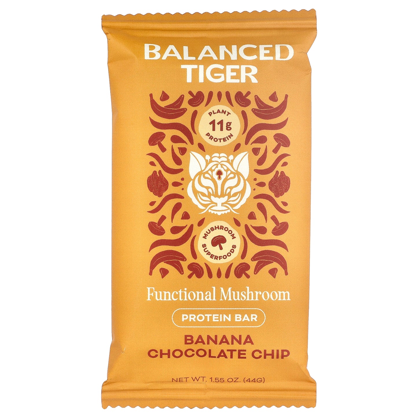 Balanced Tiger, Protein Bar, Banana Chocolate Chip, 12 Bars, 1.55 oz (44 g) Each