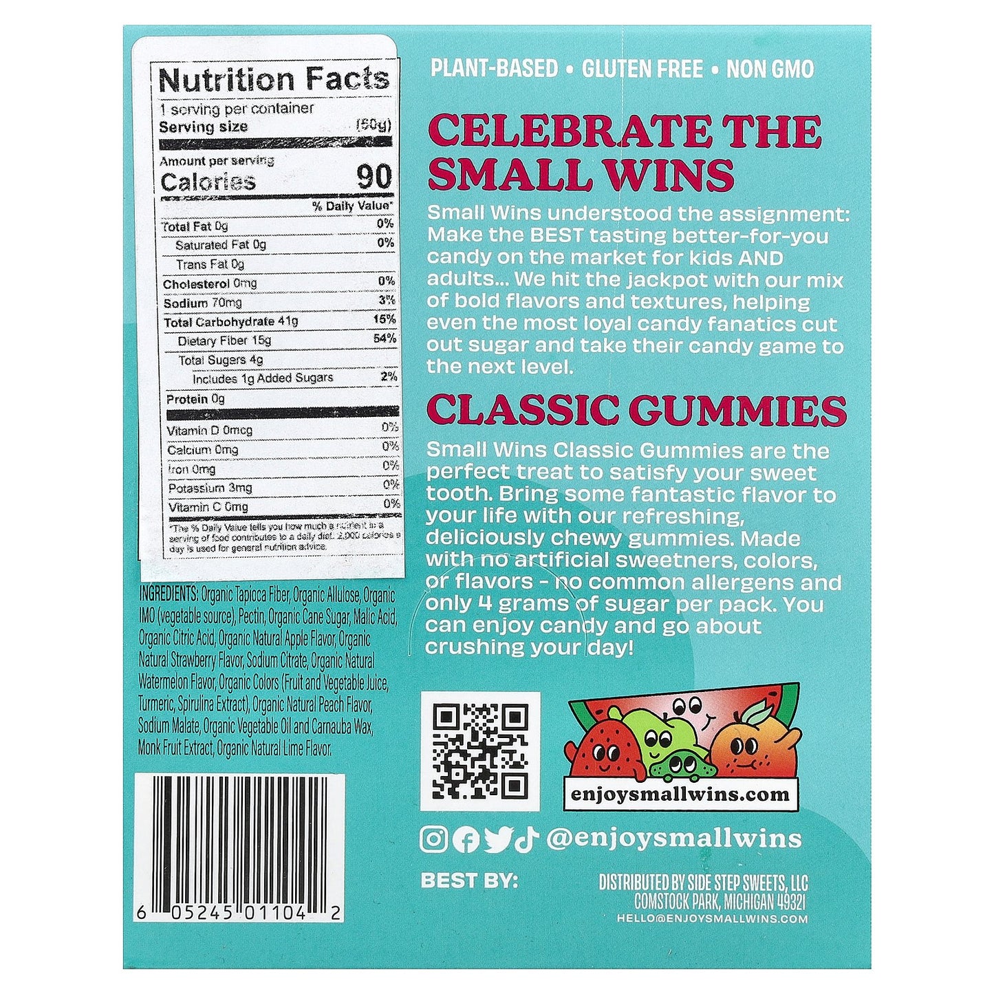Enjoy Small Wins, Gummies, Classic Pack, Peach, Strawberry, Green Apple, Watermelon, Lime, 6 Packs, 1.8 oz (50 g) Each