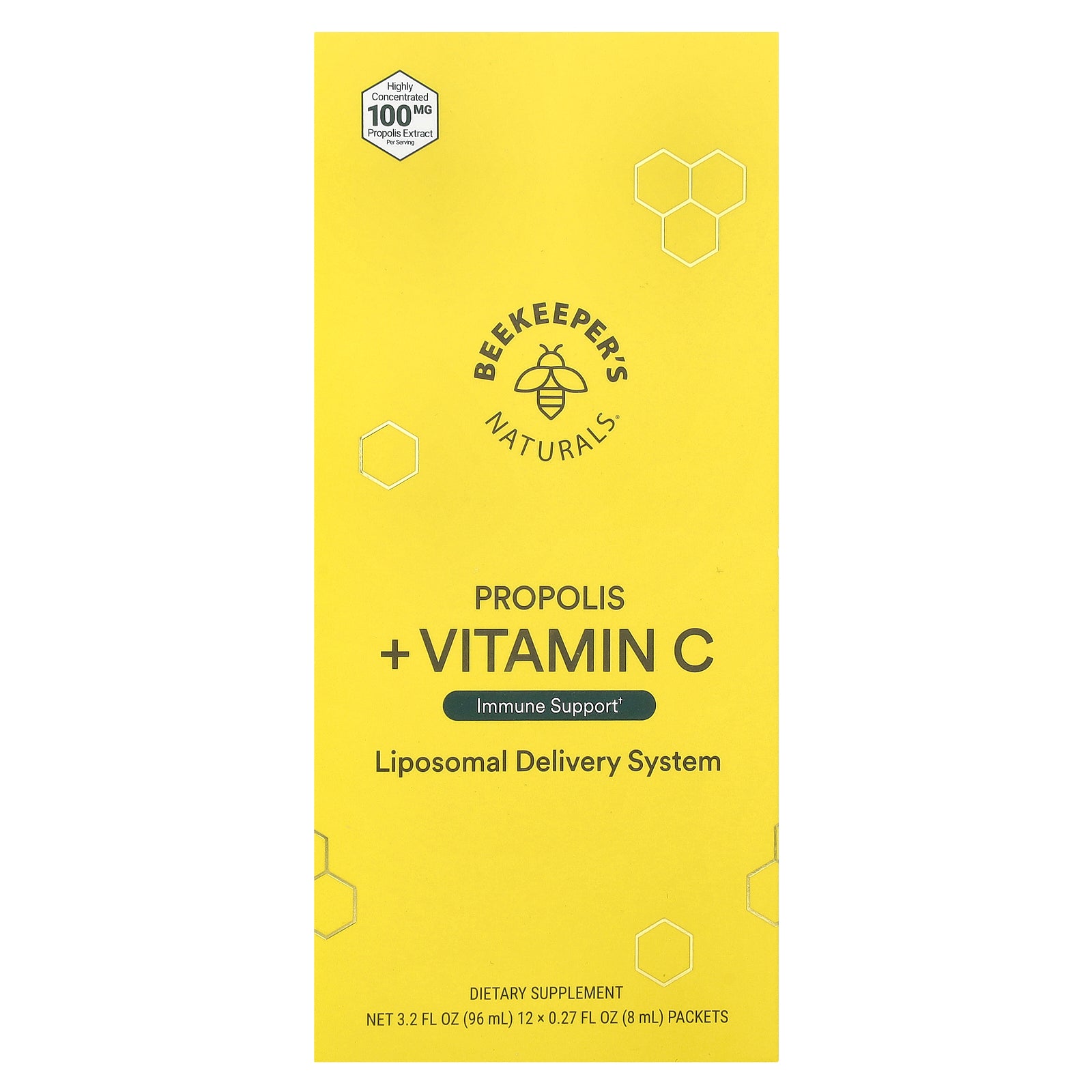 Beekeeper's Naturals, Propolis + Vitamin C, 12 Packets, 0.27 fl oz (8 ml) Each