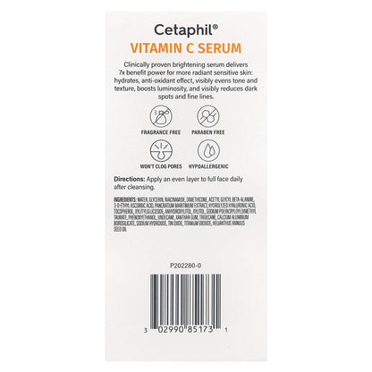 Cetaphil, Vitamin C Serum, Fragrance Free, 1 fl oz (30 ml)