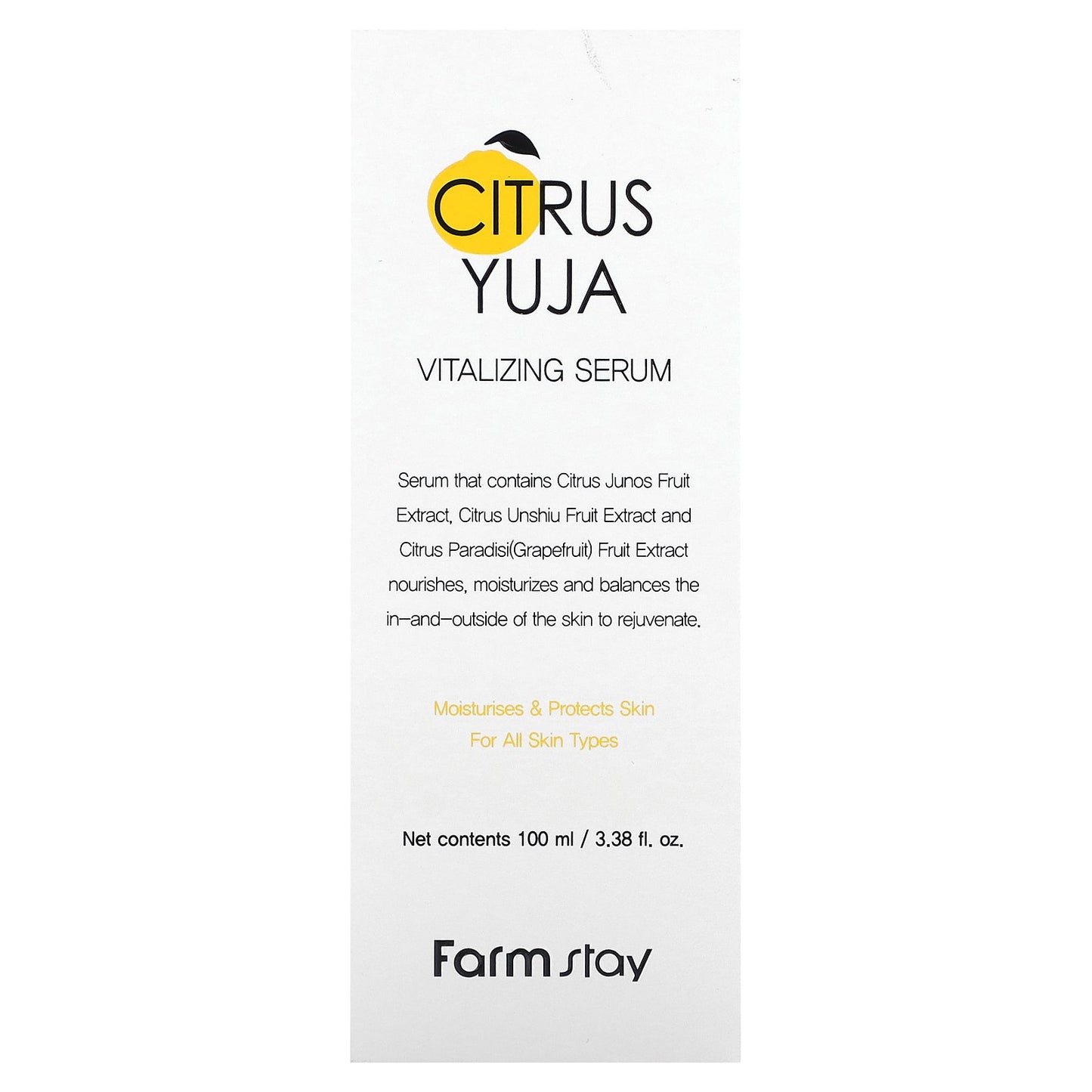 Farmstay, Citrus Yuja, Vitalizing Serum, 3.38 fl oz (100 ml)