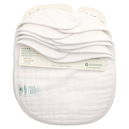 Green Sprouts, Muslin Bibs, 0-12 Months, White, 5 Pack