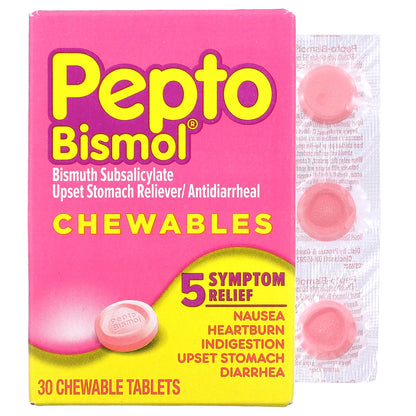 Pepto Bismol, Pepto Bismol Chewables, 30 Chewable Tablets