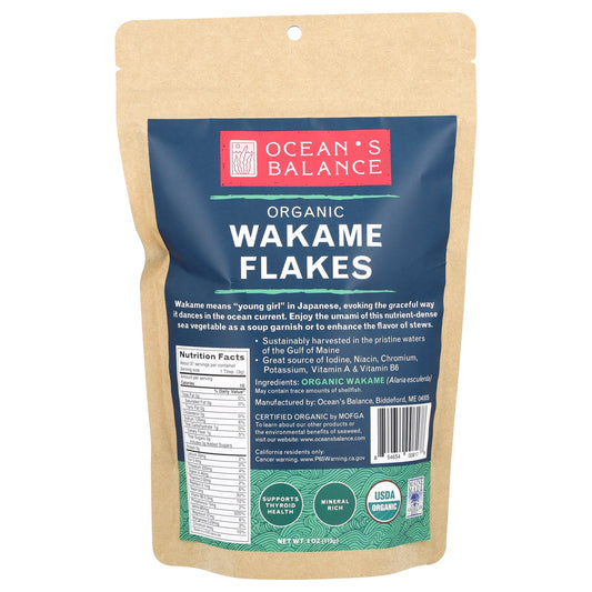 Ocean's Balance, Organic Wakame Flakes, 4 oz (113 mg)