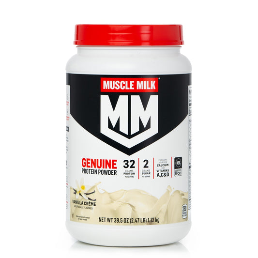 Muscle Milk, Genuine Protein Powder - NSF Certified for Sport Vanilla Creme, 2.47 lbs