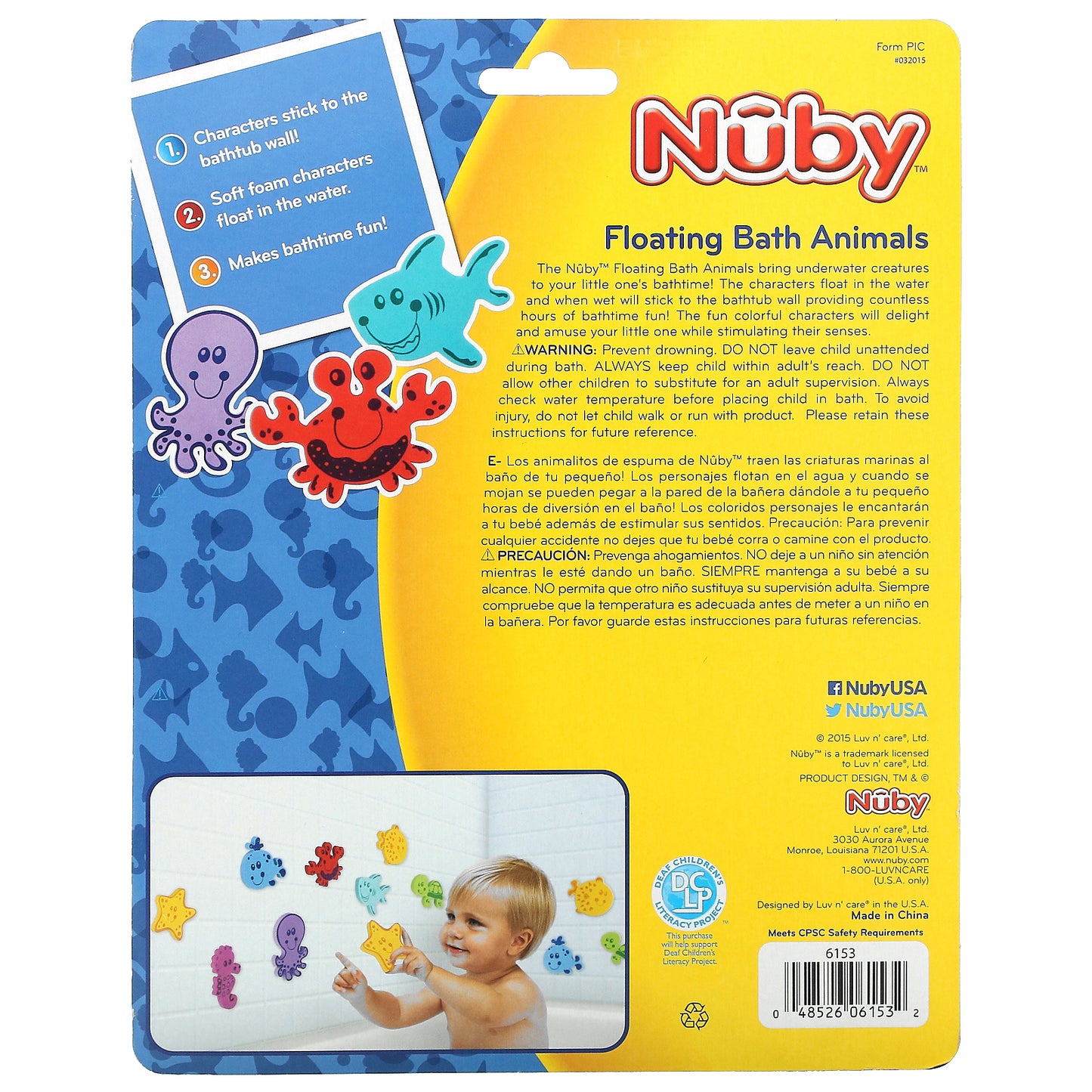 Nuby, Floating Bath Animals, 3+ Years, 16 Pieces