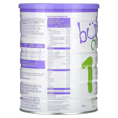 Aussie Bubs, Organic Grass Fed Infant Formula, 0-6 Months, 800 g