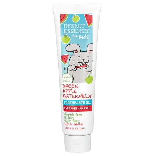 Desert Essence, Kids, Toothpaste Gel, 6 Months to 6 Years, Green Apple Watermelon, 4.7 oz (133 g)