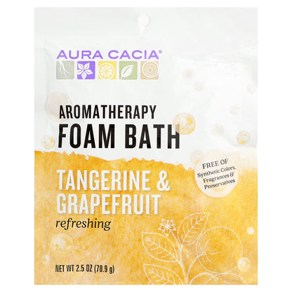 Aura Cacia, Aromatherapy Foam Bath, Tangerine & Grapefruit, 2.5 oz (70.9 g)