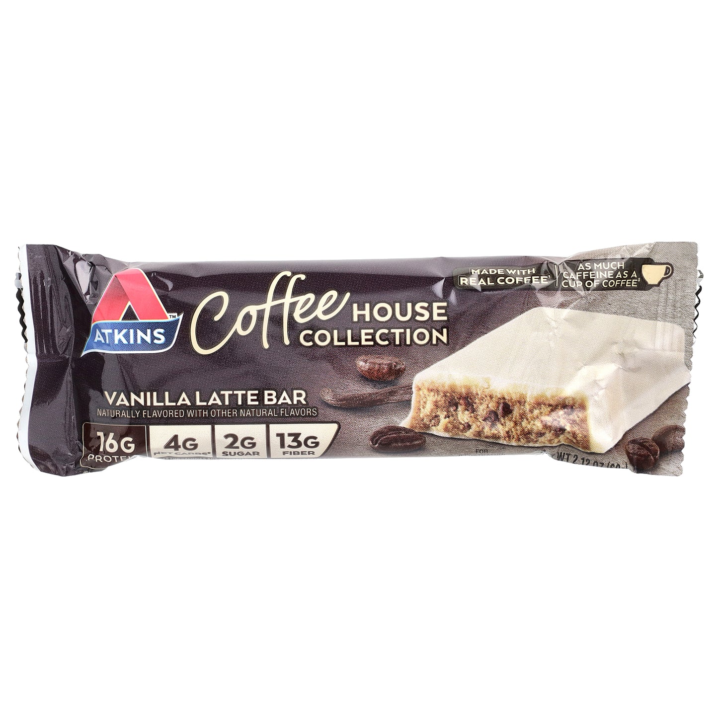 Atkins, Coffee House Collection, Vanilla Latte Bar, 5 Bars, 2.12 oz (60 g) Each