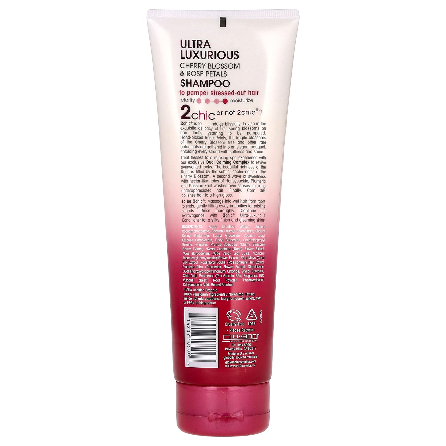 Giovanni, 2chic, Ultra-Luxurious Shampoo, To Pamper Stressed-Out Hair, Cherry Blossom + Rose Petals, 8.5 fl oz (250 ml)