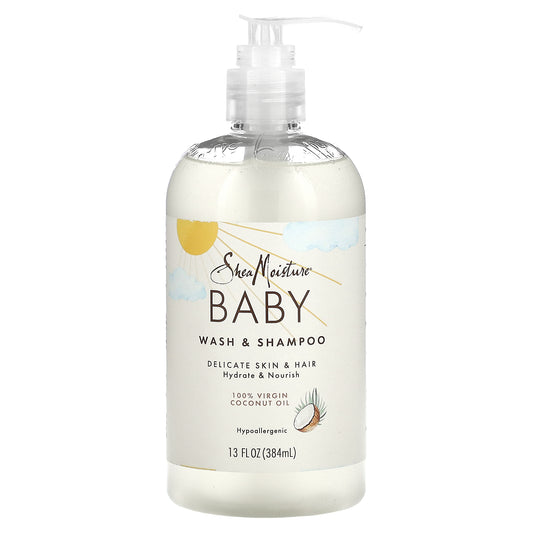 SheaMoisture, Baby Wash & Shampoo, 100% Virgin Coconut Oil, 13 fl oz (384 ml)