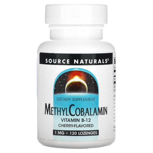 Source Naturals, MethylCobalamin Vitamin B12, Cherry, 1 mg, 120 Lozenges