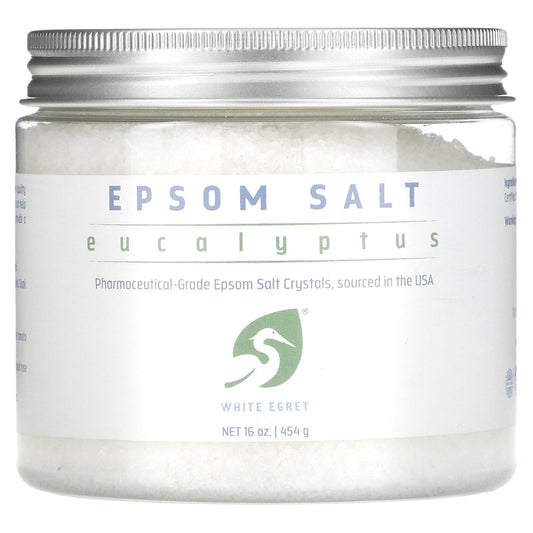 White Egret, Epsom Salt, Eucalyptus, 16 oz (454 g)