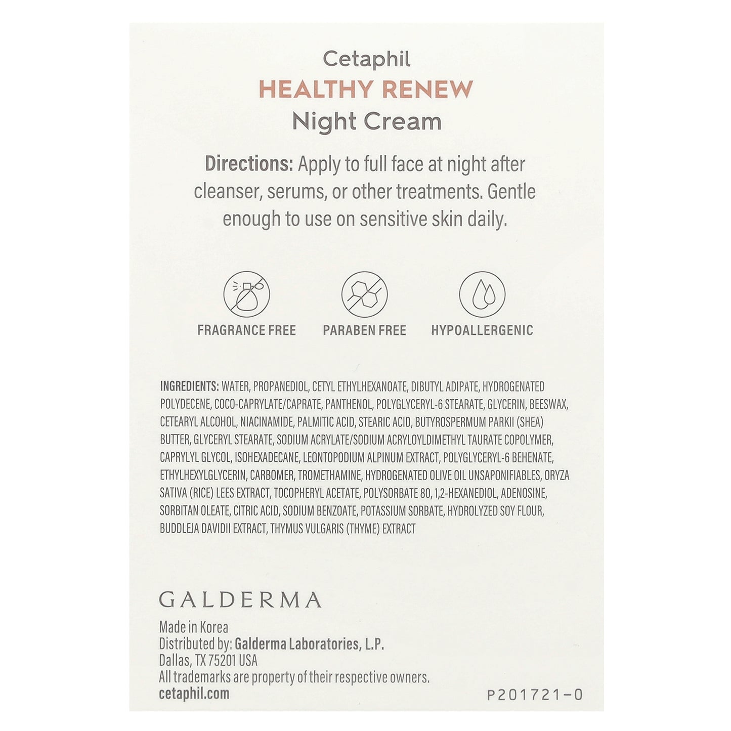 Cetaphil, Healthy Renew, Night Cream, Fragrance Free, 1.7 oz (48 g)