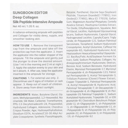 Sungboon Editor, Deep Collagen, Silk Peptide Intensive Ampoule , 1.35 fl oz (40 ml)