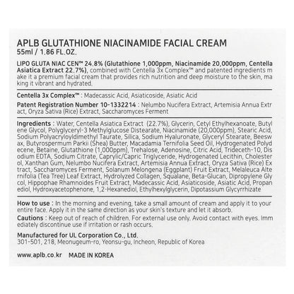 APLB, Glutathione Niacinamide, Facial Cream, 1.86 fl oz (55 ml)