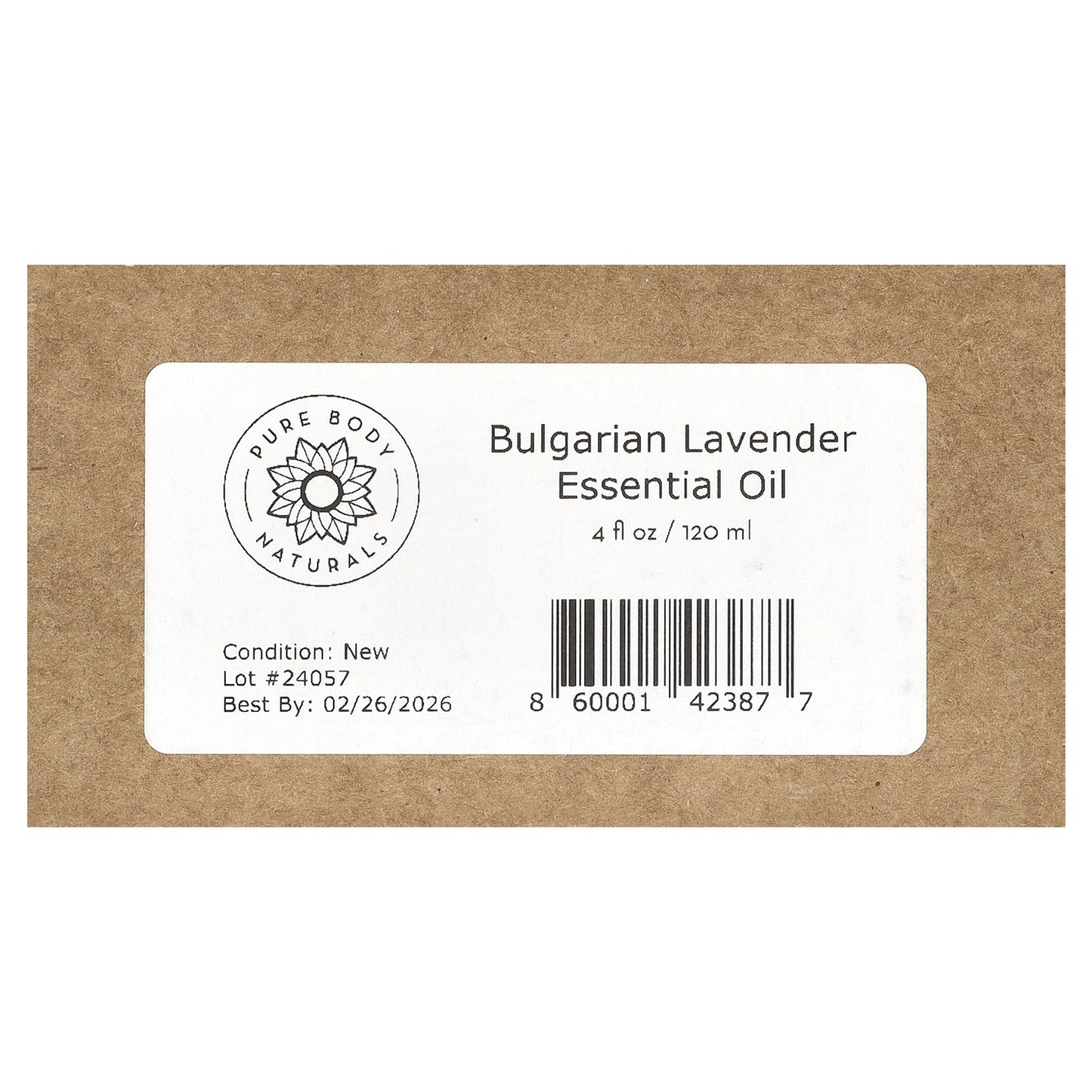 Pure Body Naturals, Essential Oil, Bulgarian Lavender, 4 fl oz (118 ml)