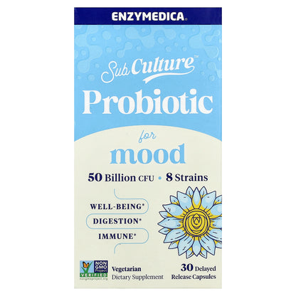 Enzymedica, SubCulture™ Probiotic For Mood, 30 Delayed Release Capsules