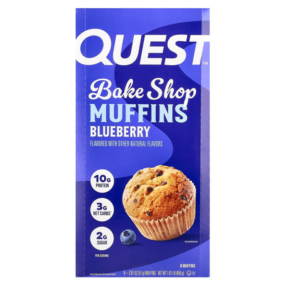 Quest Nutrition, Bake Shop Muffins, Blueberry, 8 Muffins, 2.01 oz (57 g) Each