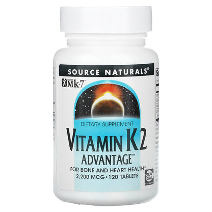 Source Naturals, Vitamin K2 Advantage, 2,200 mcg, 120 Tablets