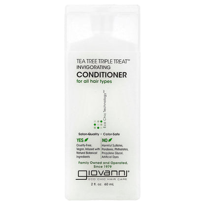 Giovanni, Tea Tree Triple Treat™, Invigorating Conditioner, For All Hair Types, 2 fl oz (60 ml)