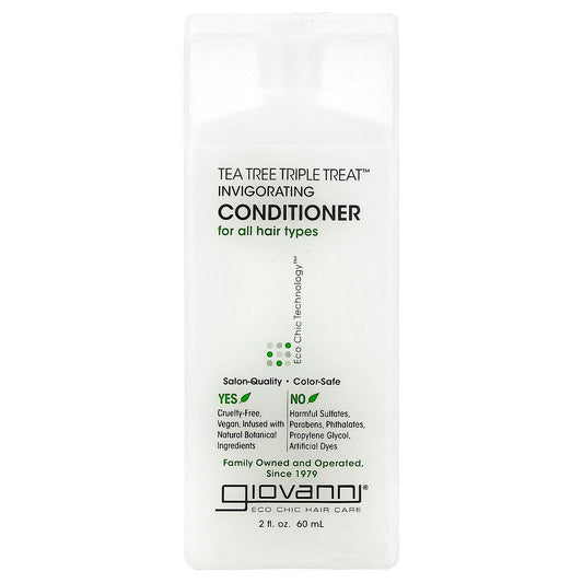 Giovanni, Tea Tree Triple Treat™, Invigorating Conditioner, For All Hair Types, 2 fl oz (60 ml)