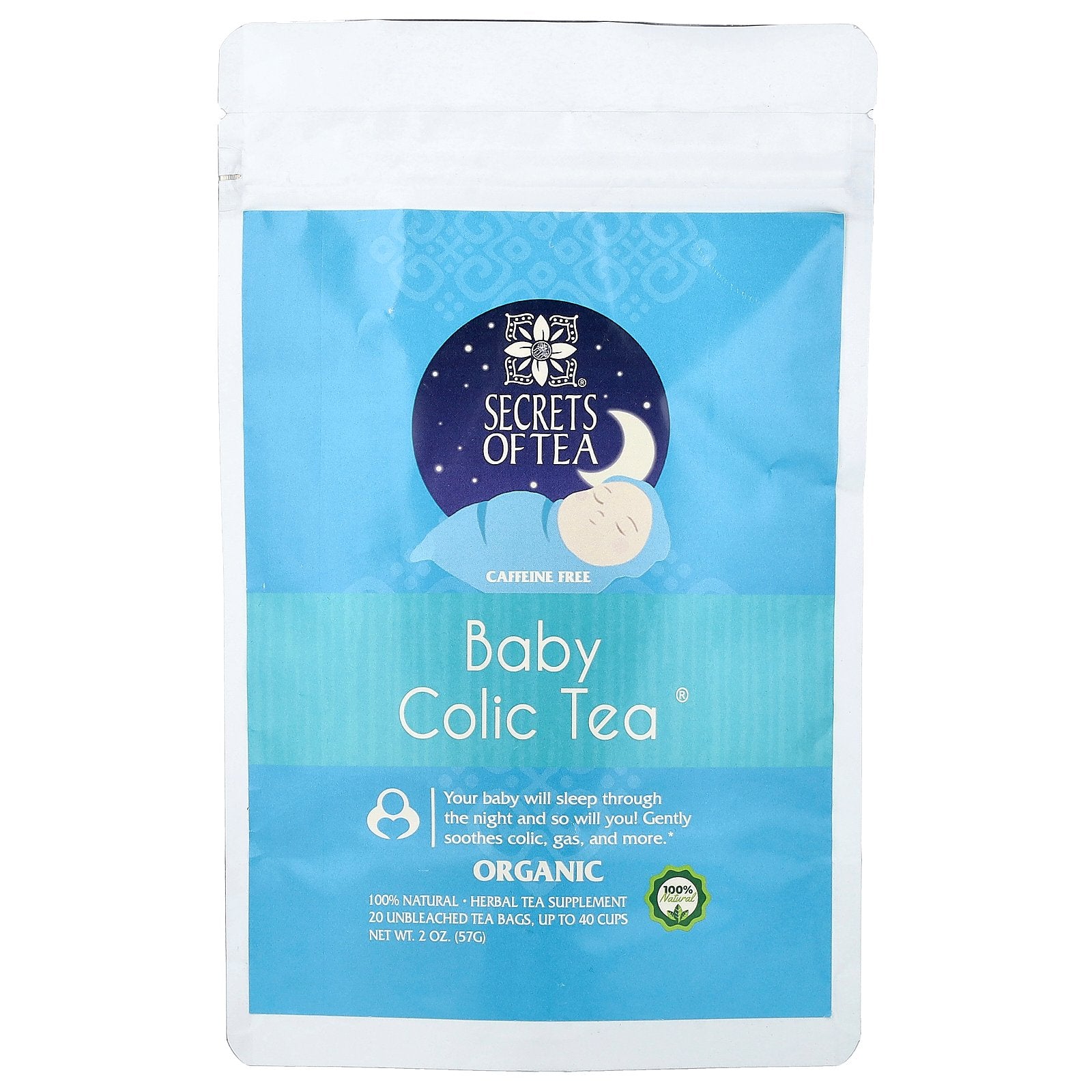 Secrets of Tea, Organic Baby Colic Tea®, Caffeine Free, 20 Unbleached Tea Bags, 1 oz (28 g)