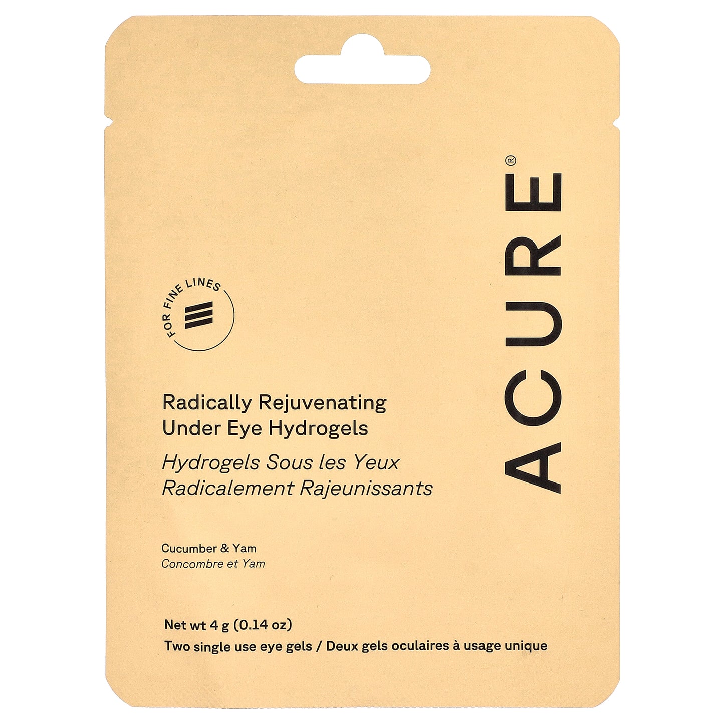 ACURE, Radically Rejuvenating, Under Eye Hydrogels, 2 Single Use Eye Gels, 0.14 oz (4 g)