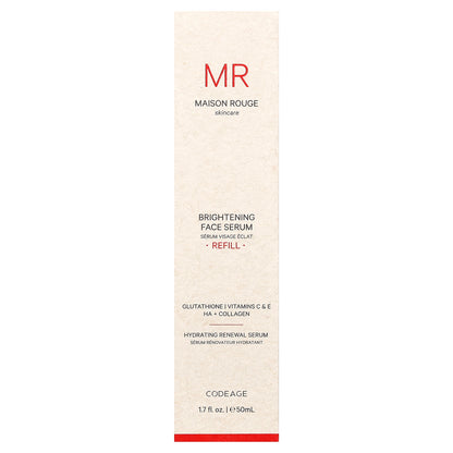 Codeage, Maison Rouge Skincare, Brightening Face Serum, Refill, 1.7 fl oz (50 ml)