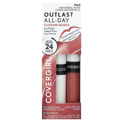 Covergirl, Outlast All-Day, Lip Color, Custom Nudes, 960 Universal Nude, 2 Piece Set