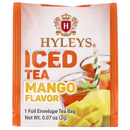 Hyleys Tea, Iced Black Tea, Mango, 20 Individually Wrapped Tea Bags, 1.41 oz (40 g)