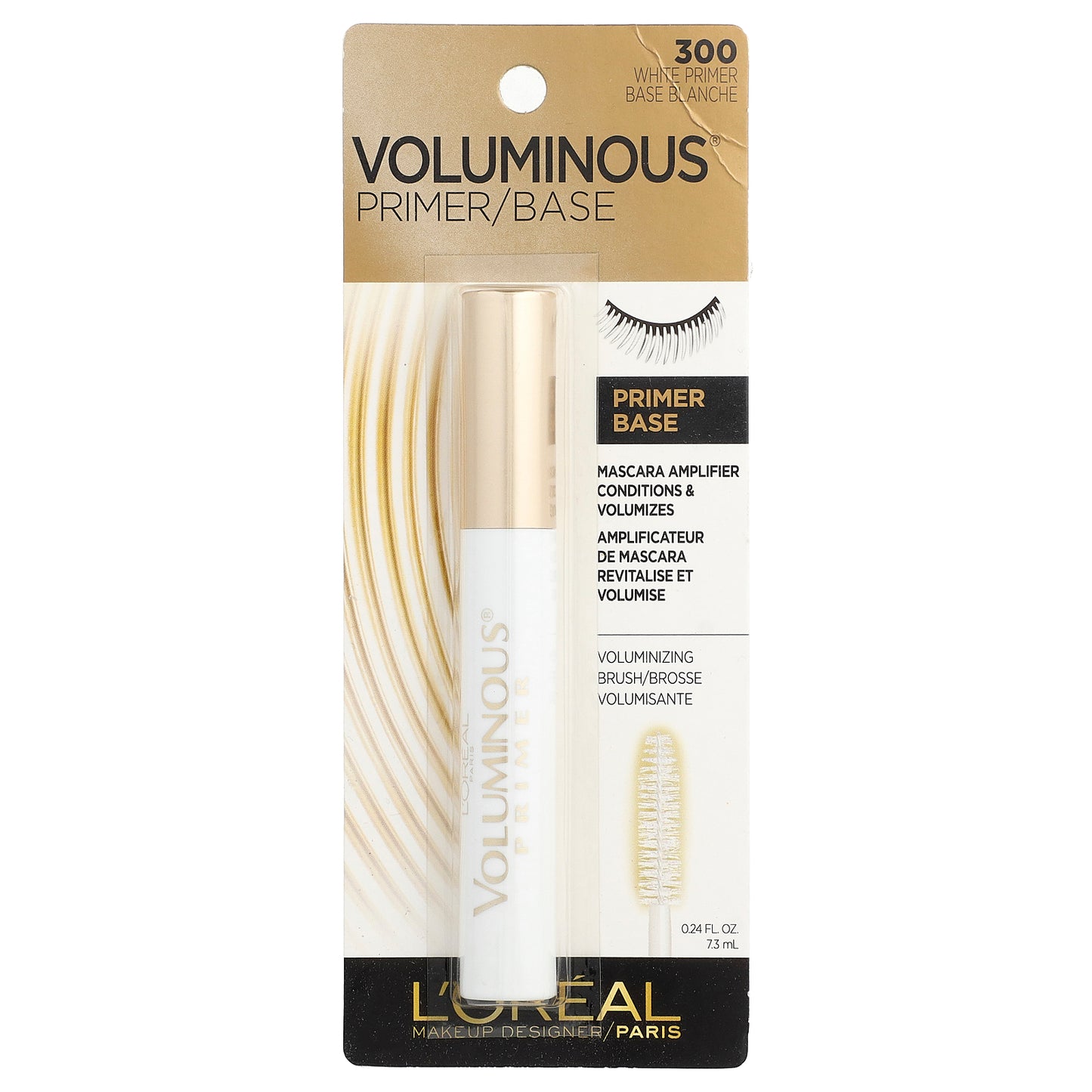 L'Oréal, Voluminous, Primer, 300 White Primer, 0.24 fl oz (7.3 ml)