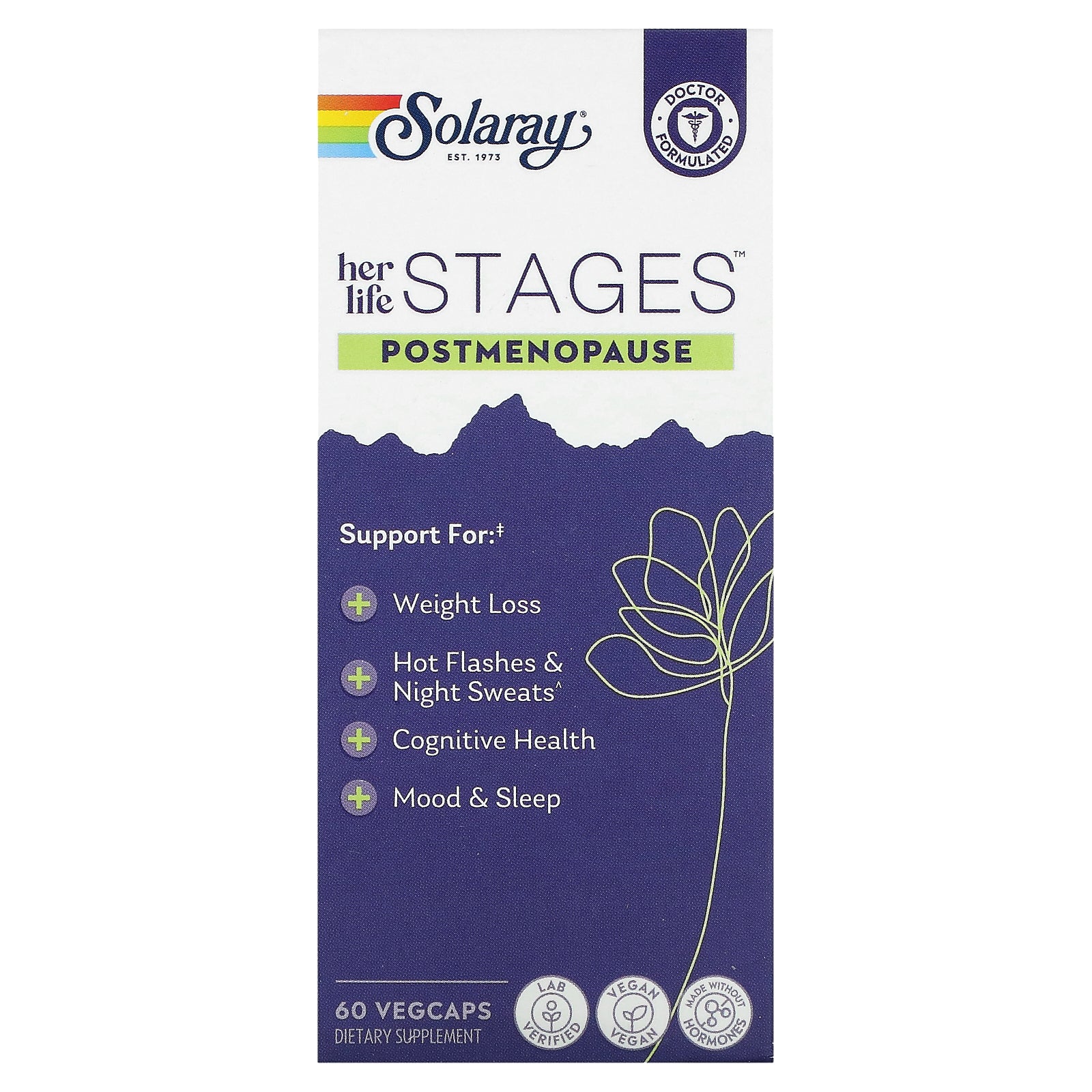 Solaray, Her Life Stages, Postmenopause, 60 VegCaps
