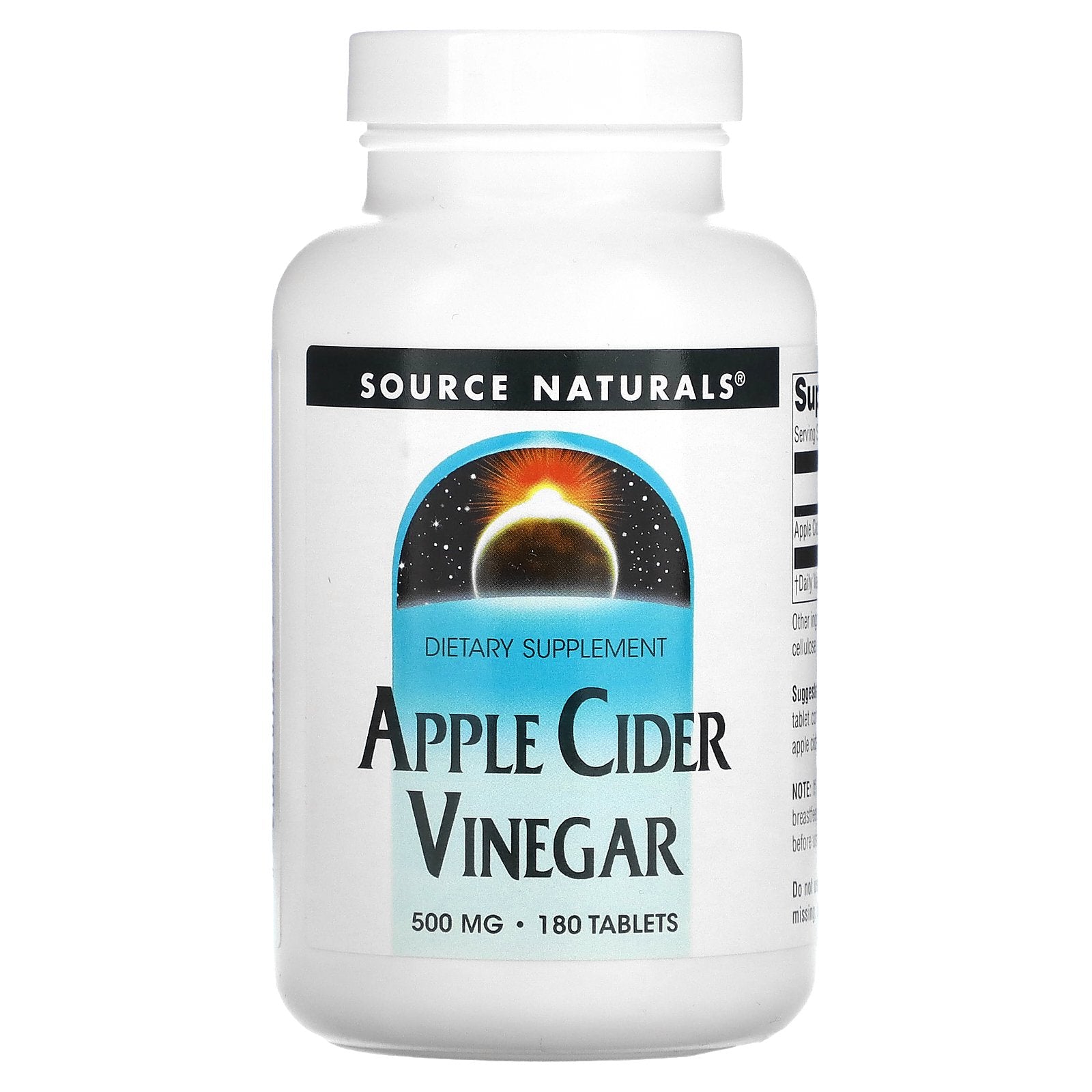 Source Naturals, Apple Cider Vinegar, 500 mg, 180 Tablets