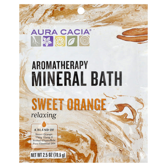 Aura Cacia, Aromatherapy Mineral Bath, Relaxing, Sweet Orange, 2.5 oz (70.9 g)