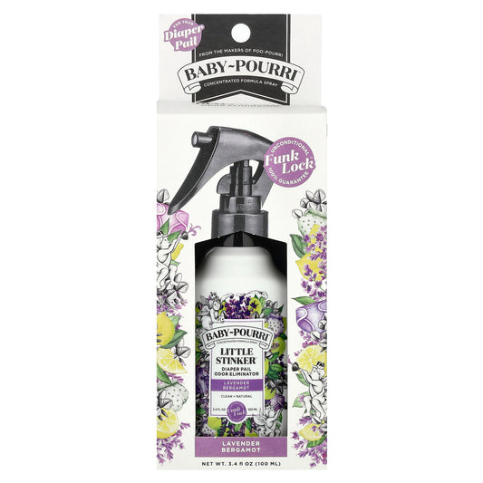 Poo-Pourri, Baby-Pourri™, Little Stinker™, Diaper Pail Odor Eliminator, Lavender Bergamot, 3.4 fl oz (100 ml)