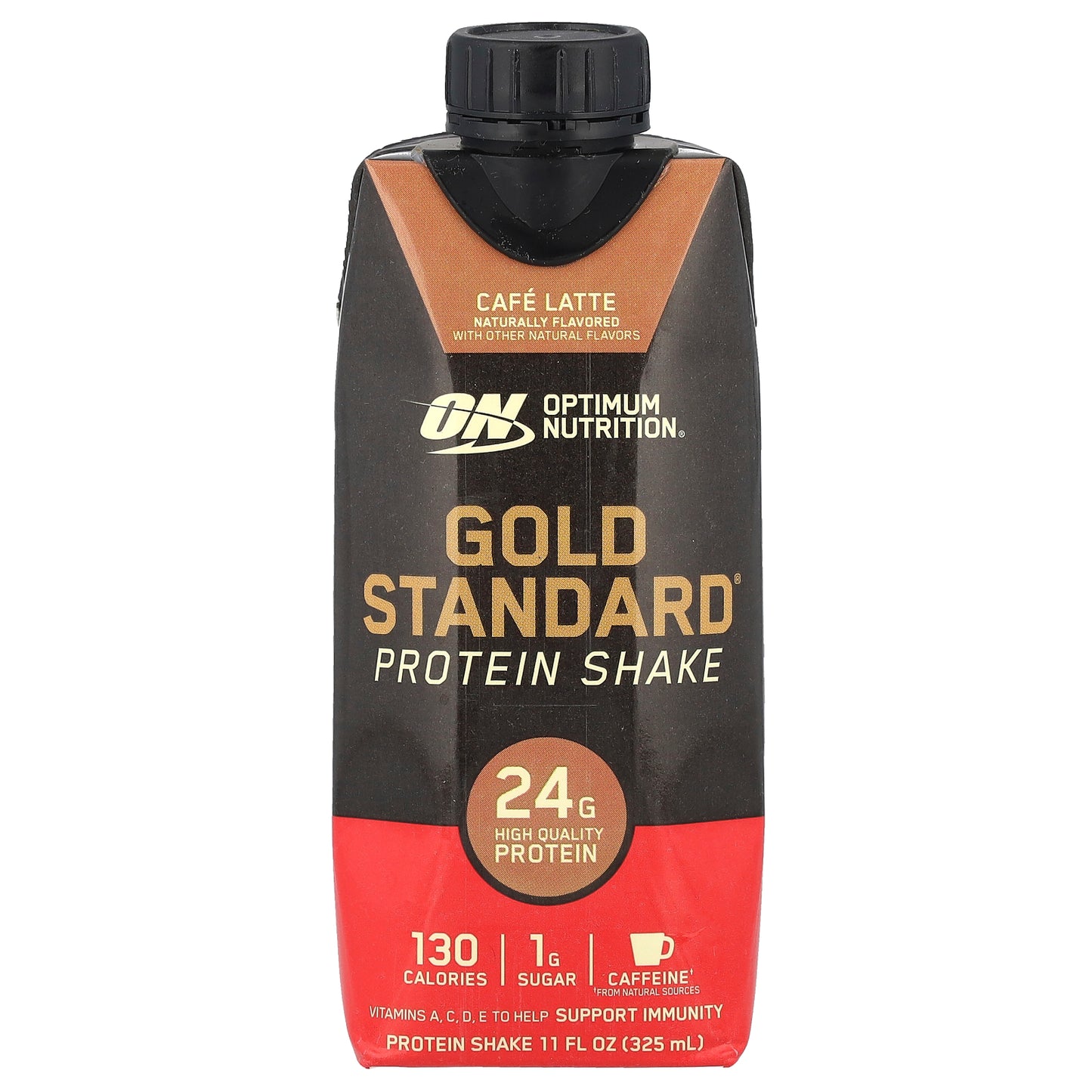 Optimum Nutrition, Gold Standard® Protein Shake, Cafe Latte, 4 Cartons, 11 fl oz (325 ml) Each