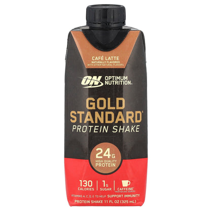 Optimum Nutrition, Gold Standard® Protein Shake, Cafe Latte, 4 Cartons, 11 fl oz (325 ml) Each