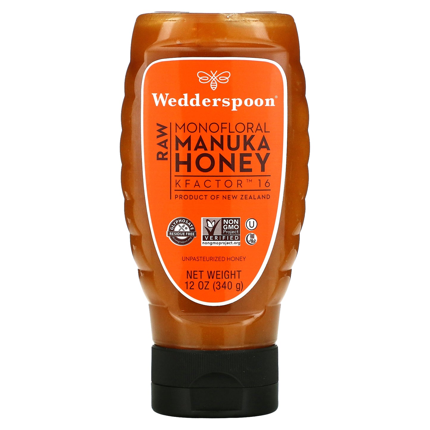 Wedderspoon, Raw Monofloral Manuka Honey, KFactor 16, 12 oz (340 g)